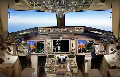 The new 787-style 767 cockpit.